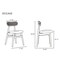Manhattan Comfort Rectangle Dining Set of 9 W/ Colbert Chairs, 70.86 in L, American Solid Ash Wood, Black 8-DT02DCCA02-GY - alternate 6